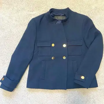 [ ZARA BASIC ] 더블 브레스트 자켓 네이비 골드 버튼
