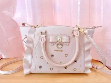 사만사 베가 사이드 레이스업 리본 비쥬 미니 플래터 핑크 백