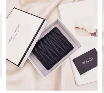 MOCO MORNING 블랙 이단 접이식 지갑