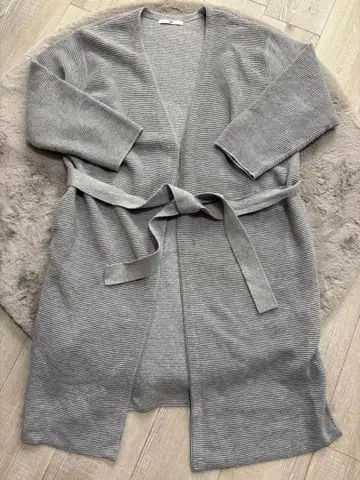 SLY 스라이 긴팔 그레이 니트 롱 가디건 벨트 포함