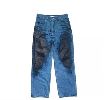 ice&tecno 스트레이트 청바지 페인트 가공