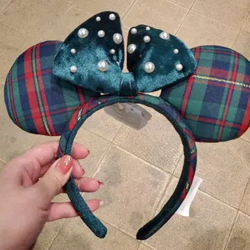 홍콩 디즈니 크리스마스 체크 미니 머리띠