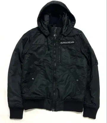 알파인더스트리 MA-1 패딩 자켓 블랙 M 후드 2way