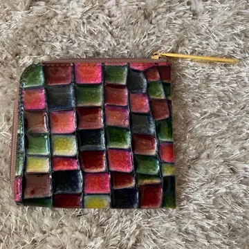 ATAO 멀티 컬러 타일 무늬 접이식 지갑