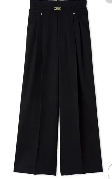 FRAY I.D 벨트 세트 하이웨스트 턱 팬츠 블랙