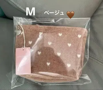 완판템 러브리 하트 보트형 파우치 M 베이지 택 포함 새상품