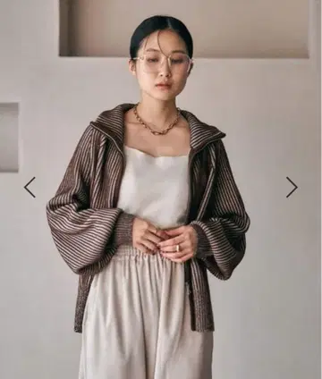 렙심 7 게이지 배색 리브 ZIP 가디건