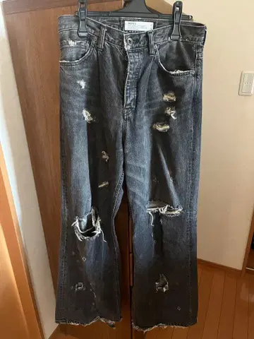 DAIRIKU SUPER DAMAGE WIDE DENIM PANTS