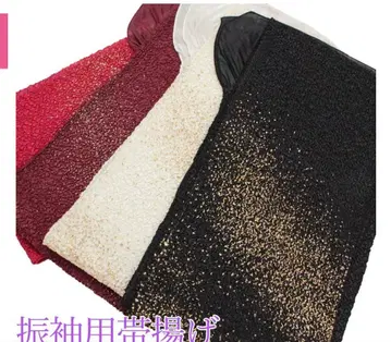 주름 가공 오비 장식 천