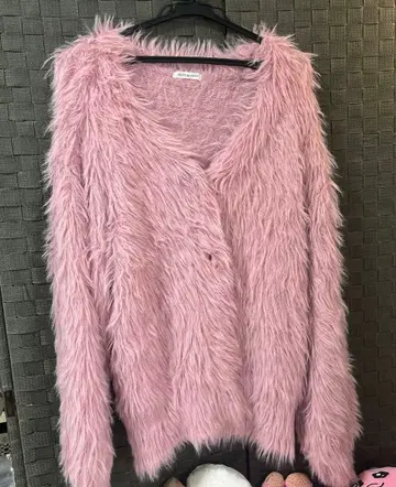 OLIVE des OLIVE 핑크 샤기 가디건 프리 사이즈