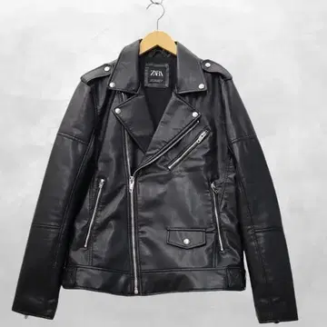 자라 ZARA 인조 가죽 더블 라이더 자켓 M 블랙