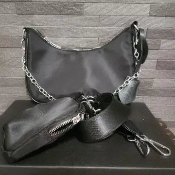 2way 블랙 나일론 숄더백