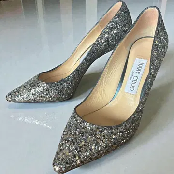 JIMMY CHOO 지미추 글리터 하이힐 24cm 블루
