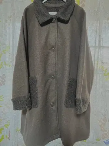 새상품급 A라인 스탠드 칼라 보아 코트 빅 사이즈