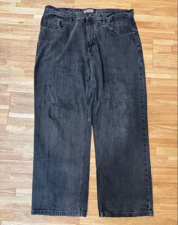 다크 그레이 와이드 레그 데님 블랙 데님 W36 L30 90s 구제 의류