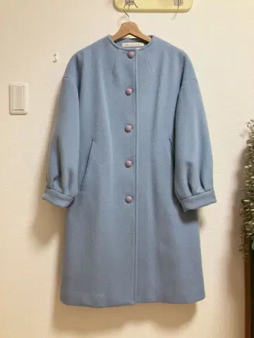 Dot & Stripes CHILD WOMAN 스카이블루 노카라 롱 코트