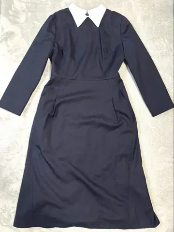 셀포드 CELFORD 카라 부착 원피스 38 네이비