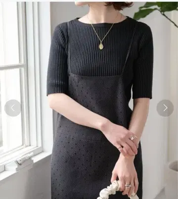 Spick&Span 도트 자카드 2WAY 에이프런 드레스