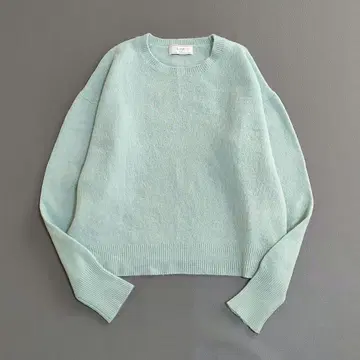 새상품급 슬로브 이에나 캐시미어 크루넥 풀오버 그린 캐시미어 100