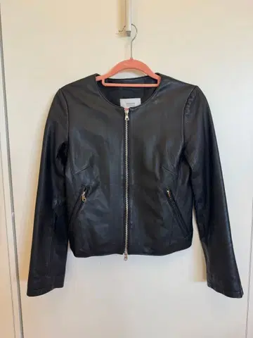 STUDIOUS 블랙 양가죽 싱글 라이더 자켓