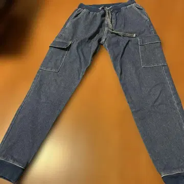 다크 블루 카고 팬츠 허리밴딩