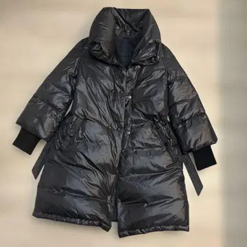 새상품급 다운 코트 다운 자켓 여배우 카라 네이비