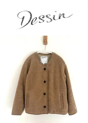 Dessin 데셍 아우터 보아 자켓 카멜 사이즈 2 M