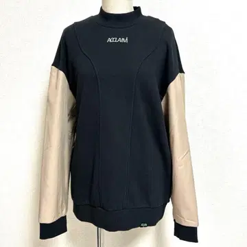 택 포함 미사용 ACCLAIM 하이넥 맨투맨 블랙/베이지