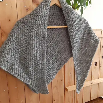 손뜨개질 아프간뜨기 변형 삼각형 숄