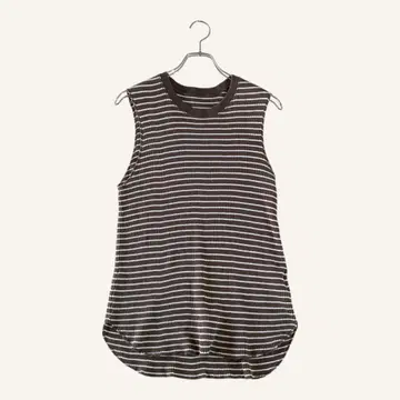 SLOBE IENA 슬로브 이에나 니트 브라운 면 슬리브리스 일본제