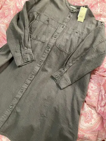 미사용 새상품 스튜디오 클립 W 포켓 튜닉 셔츠 원피스 브라운 F