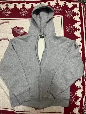 90s CAMBER 안감 기모 지퍼 후드티 더블 페이스 그레이