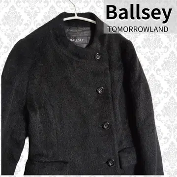 Ballsey 보르지 롱 코트 노카라 블랙 알파카 투모로우랜드