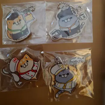 본레스 개와 본레스 고양이 본레스 카페 아크릴 키링 4종 세트 미사용