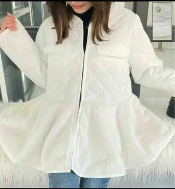 myu 퀼팅 자켓 페플럼 퍼