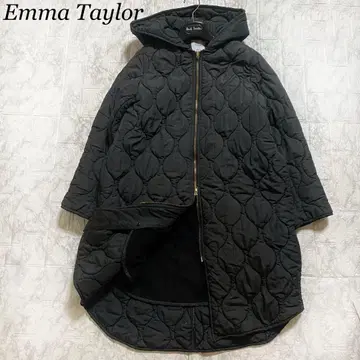 엠마 테일러 퀼팅 코트 롱 3way 블랙 라이너 후드