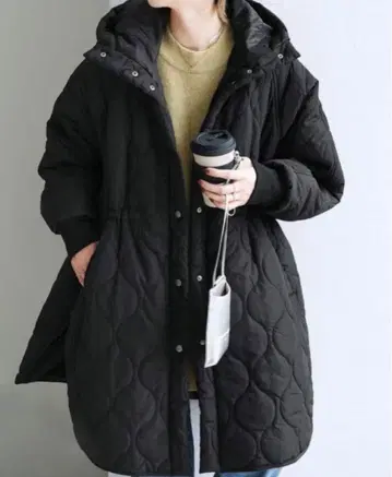 reca 레카 퀼트 후드 부착 코트 M 사이즈 블랙
