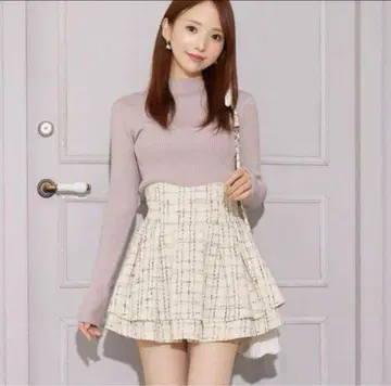 [인기] michellMacaron 미셸 마카롱 슬림 레그 스커트 트위드