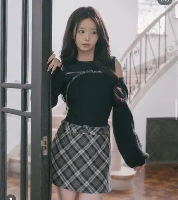 Darich 도킹 미들 허리 니트 미니 원피스 블랙