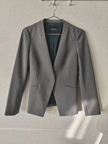 그린 레이블 릴랙싱 노카라 그레이 자켓 34