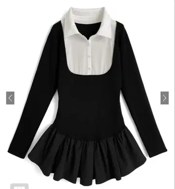 GRL 셔츠 도킹 플레어 니트 미니 원피스 [ru1204]