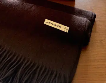 캐시미어 스톨 대형 다크 브라운 캐시미어 100% [ 미사용품 ]