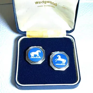 빈티지 웨지우드 말 디자인 커프스 링크 실버 925