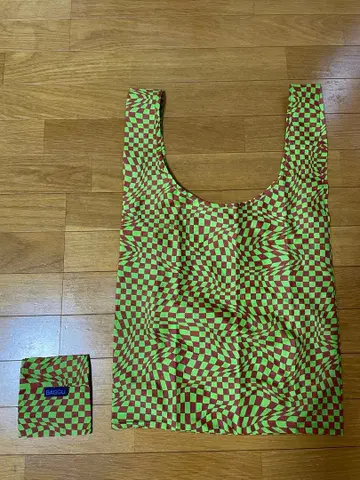 [단종] BAGGU 스탠다드 체커 그린 브라운 새상품