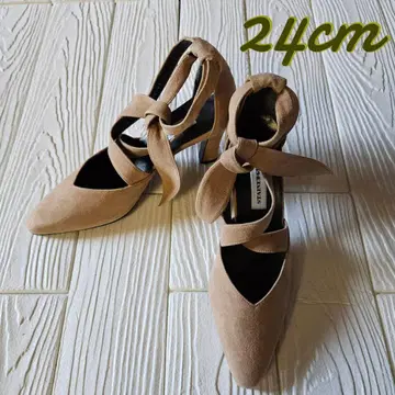베이지 리본 포함 하이힐 24cm