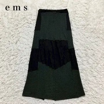 엠즈 포코포코 타이트 스커트 패치워크 사다리꼴 슬릿 워셔블