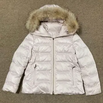 후드 부착 라이트 핑크 다운 자켓