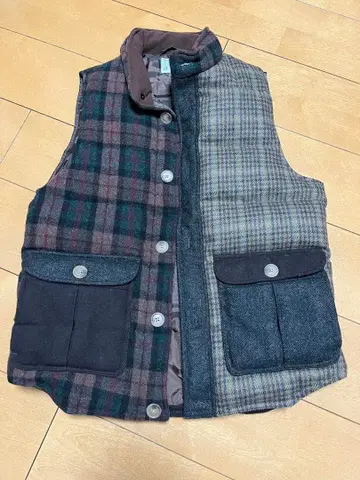 HIMALAYAN 다운 베스트 M 사이즈 체크 무늬