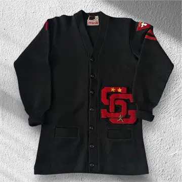 30대~40대 레터드 가디건 칼리지 가디건 블랙