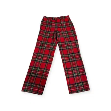 agnis b. 타탄 체크 슬랙스 38 빨간색